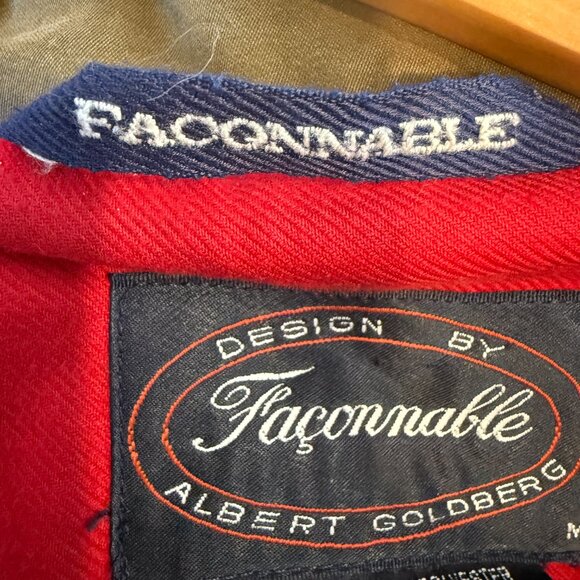 Vintage Faconnable Field Coat Jacket Brown 80s 90s Hong Kong Medium - Picture 10 of 12